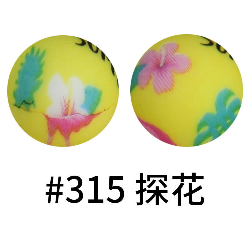 Wholesale 50pcs 16mm Print Silicone Beads Colorful Silicone Water Transfer Beads